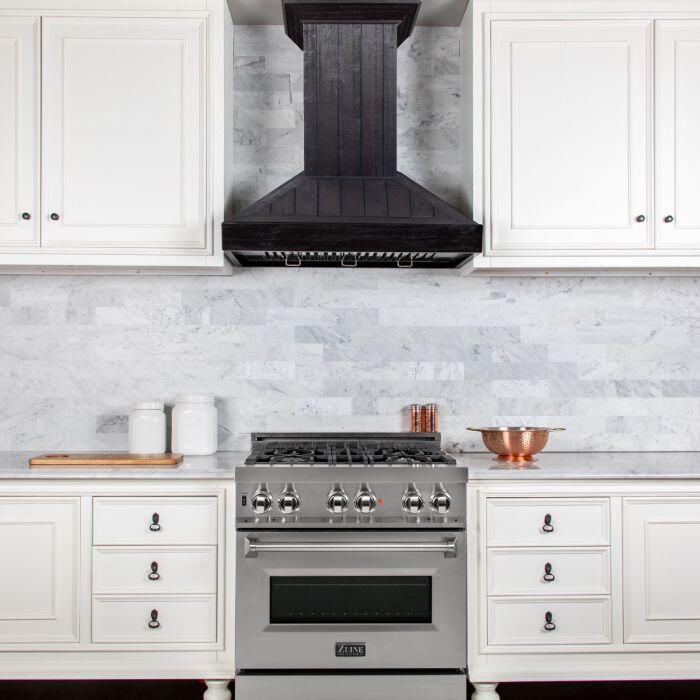 Wooden Wall Mount Range Hood in Rustic Dark Finish - Includes Motor (KPDD-36)  ZLINE 36 in.