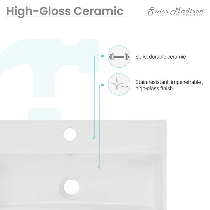 Claire 22" Wall-Mount Bathroom Sink with Brushed Gold Towel Bar