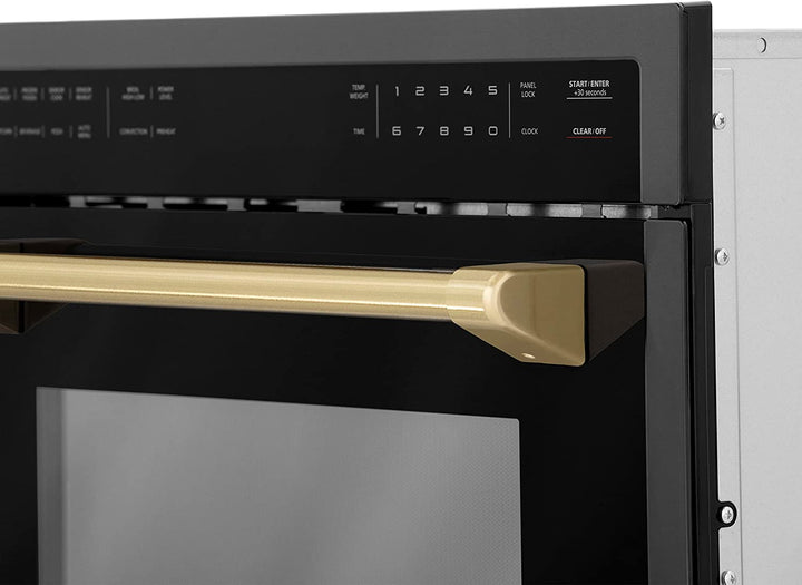 ZLINE 24" Built-in Convection Microwave Oven in Black Stainless Steel &amp; Champagne Bronze Accents 1.6 cu ft.