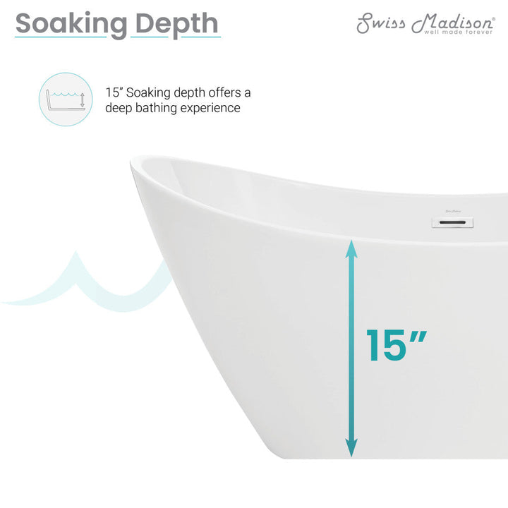 Ivy 67" Double Slipper Freestanding Bathtub