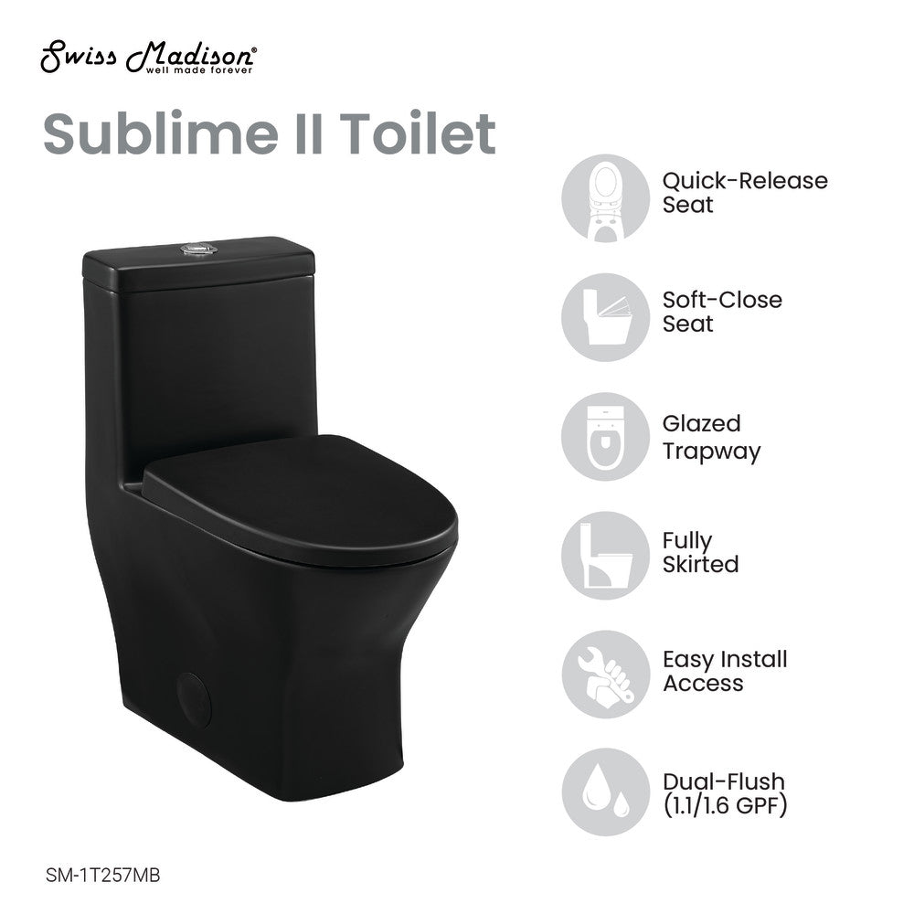 Sublime II One-Piece Round Toilet Dual-Flush 1.1/1.6 gpf in Matte Black
