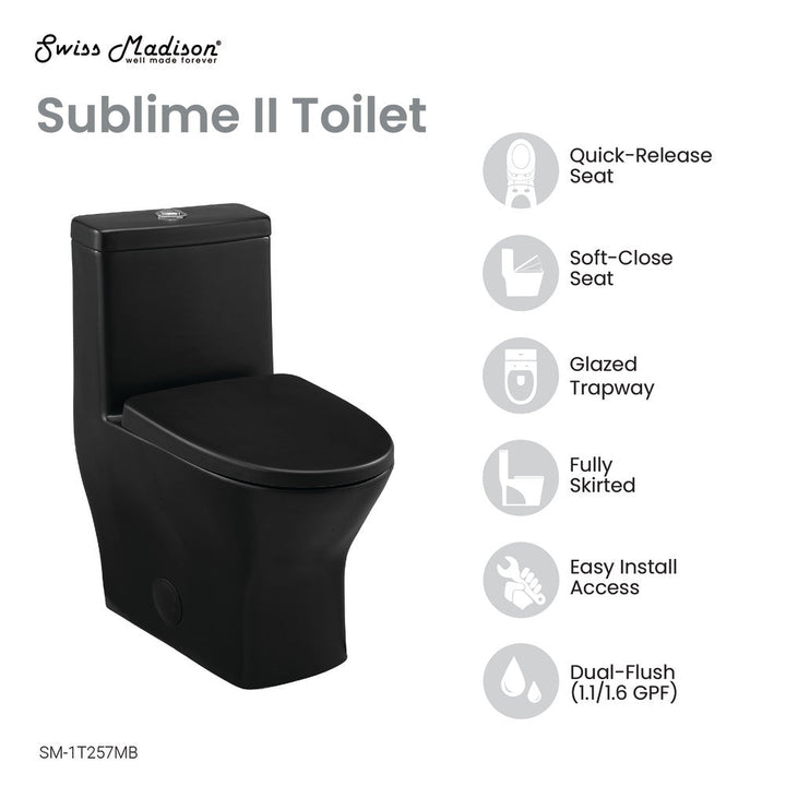 Sublime II One-Piece Round Toilet Dual-Flush 1.1/1.6 gpf in Matte Black
