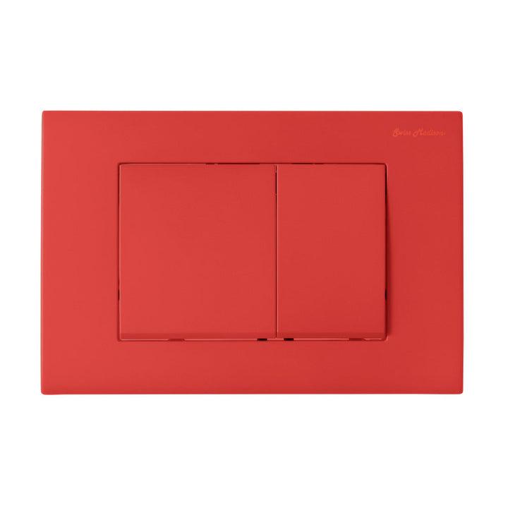 Wall Mount Dual Flush Actuator Plate with Square Push Buttons in Matte Red