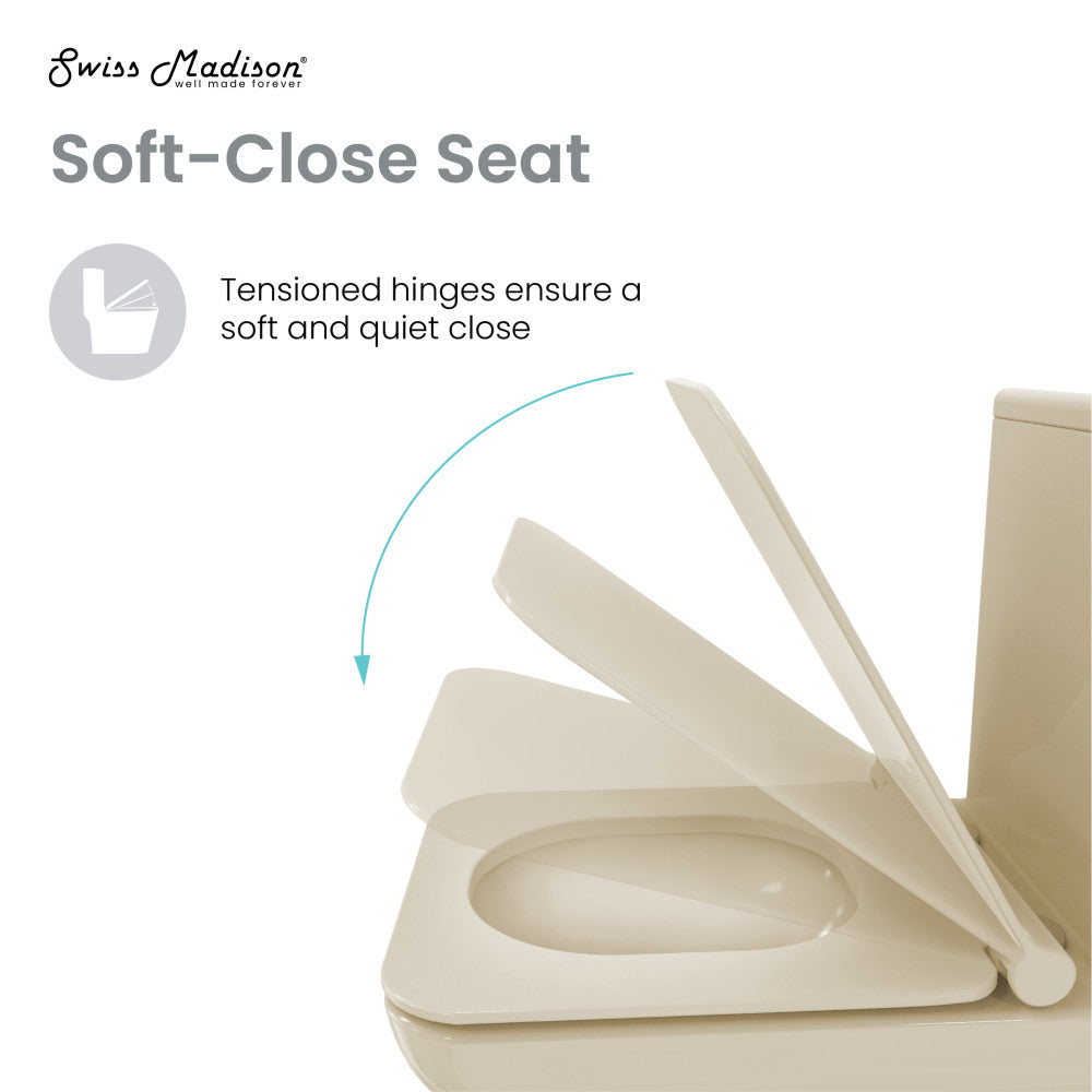 Concorde One Piece Square Toilet Dual Flush 1.1/1.6 gpf in Bisque