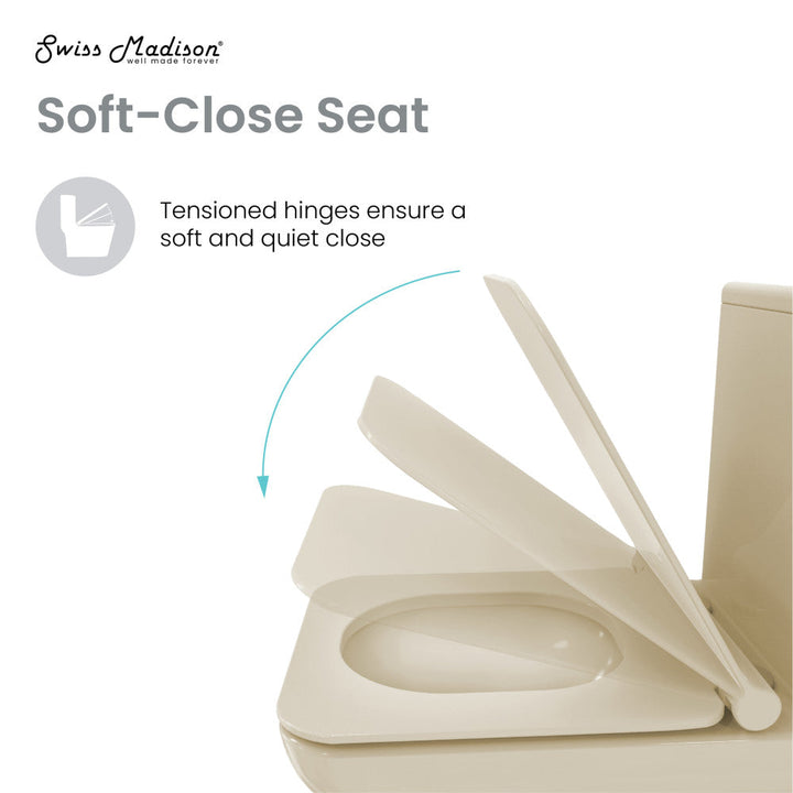 Concorde One Piece Square Toilet Dual Flush 1.1/1.6 gpf in Bisque