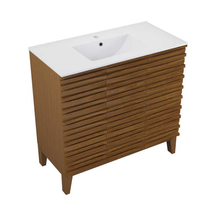 Cascade 36'' Bathroom Vanity in Brown Oak