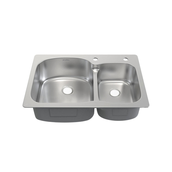 Ouvert 33 x 22 Stainless Steel, Dual Basin, Top-Mount Kitchen Sink