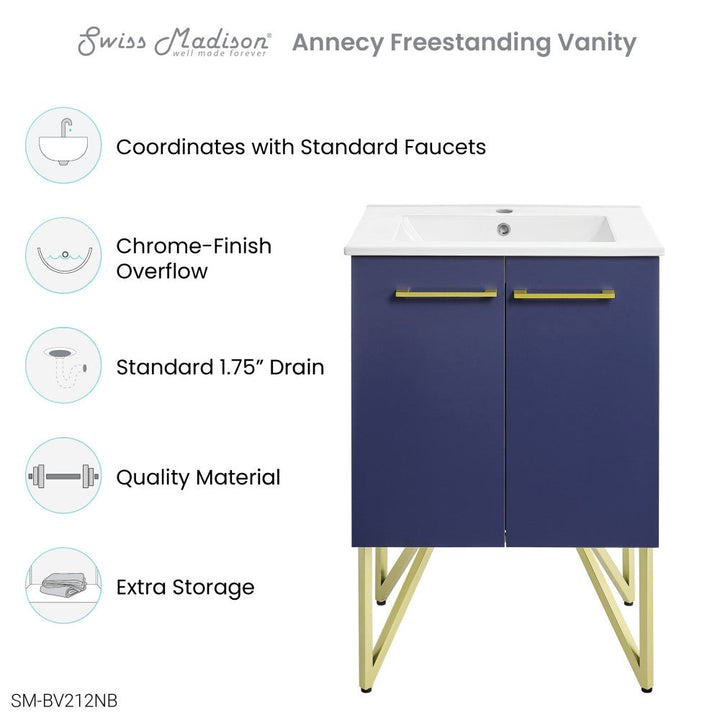 Annecy 24 Bathroom Vanity in Navy Blue