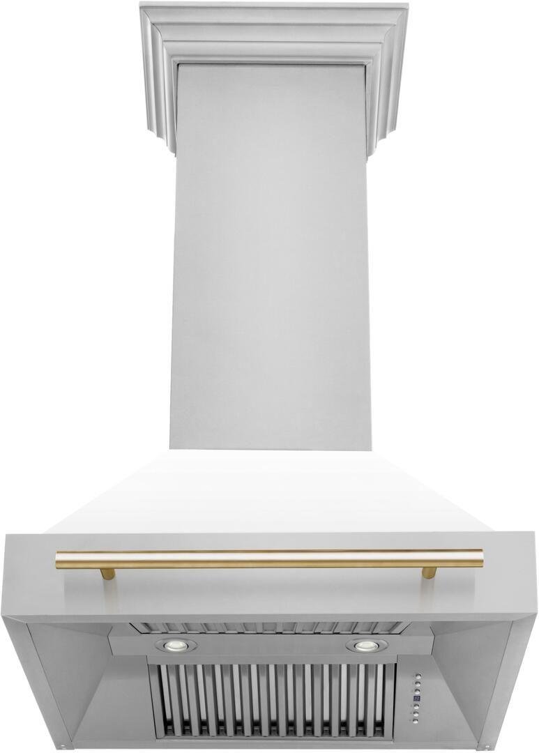 Zline  30" Wall Mount Ducted Hood with 400 CFM in White Matte