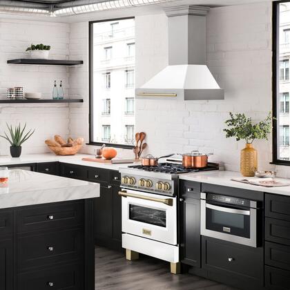 Zline  30" Wall Mount Ducted Hood with 400 CFM in White Matte