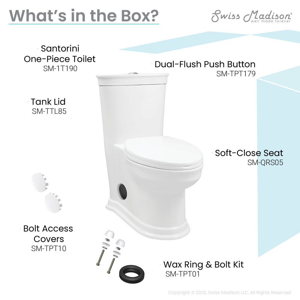 Santorini One-Piece Elongated Toilet Dual-Flush 1.1/1.6 gpf