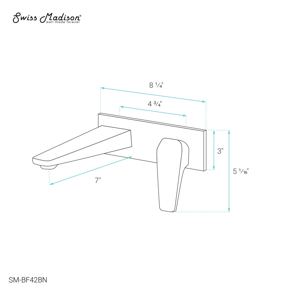 Voltaire Single-Handle, Wall-Mount, Bathroom Faucet in Brushed Nickel