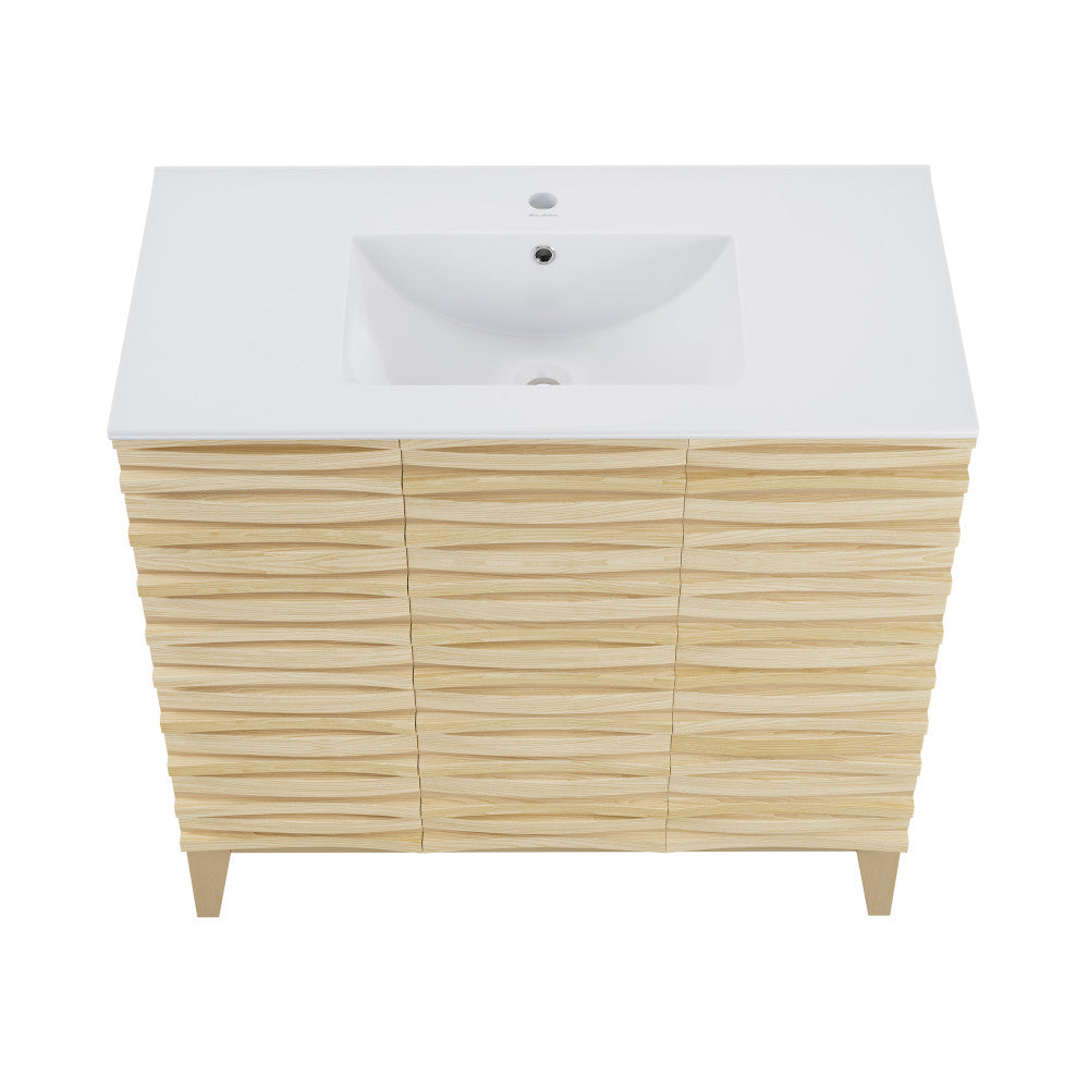 Cascade 36" Bathroom Vanity in Natural Oak