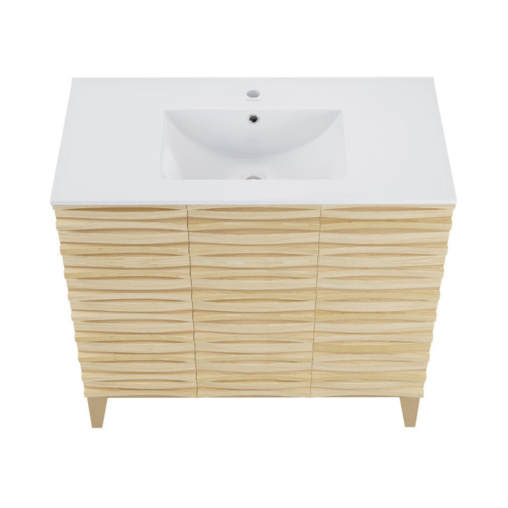 Cascade 36" Bathroom Vanity in Natural Oak