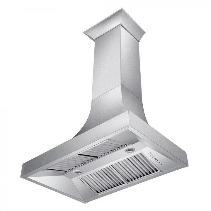 ZLINE 36 in. Designer Series DuraSnow® Stainless Finish Indoor Wall Range Hood, 8632S-36