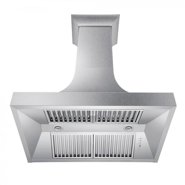 ZLINE 36 in. Designer Series DuraSnow® Stainless Finish Indoor Wall Range Hood, 8632S-36