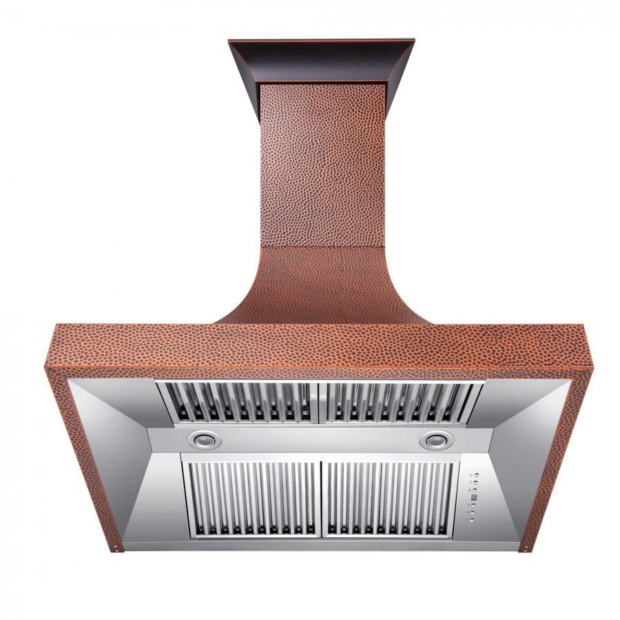 ZLINE 36 in. Designer Series Hand-Hammered Copper Finish Wall Range Hood, 8632H-36