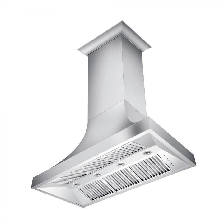 ZLINE 48 in. Designer Series DuraSnow® Stainless Finish Indoor Wall Range Hood, 8632S-48