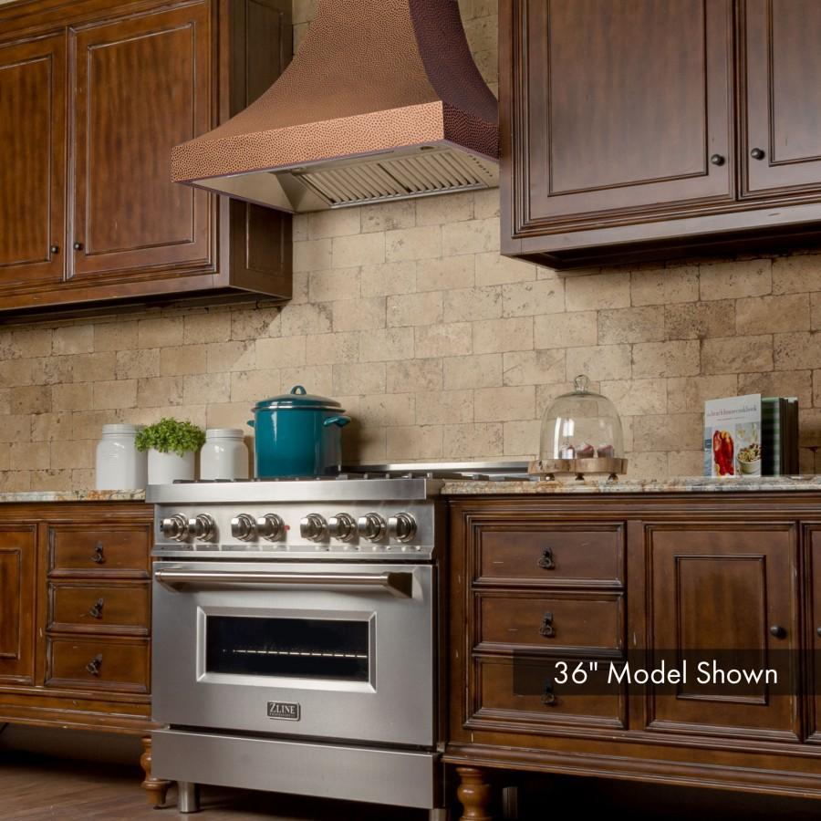 ZLINE 30 in. Designer Series Hand-Hammered Copper Finish Wall Range Hood, 8632H-30