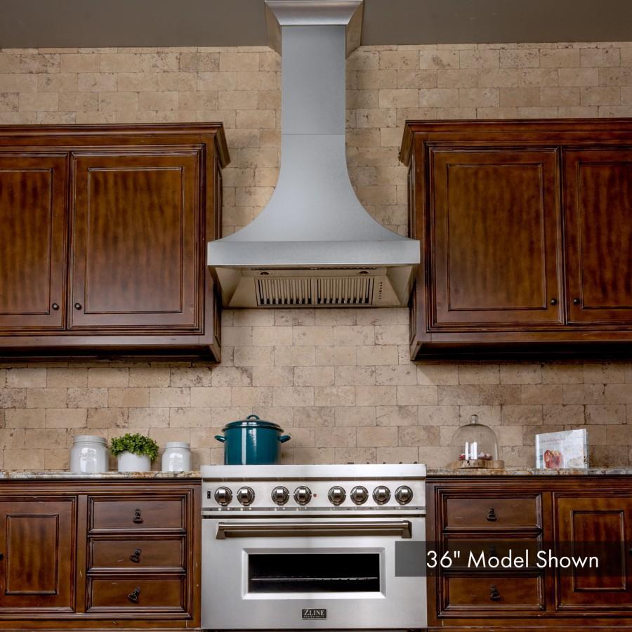 ZLINE 30 in. Designer Series DuraSnow® Stainless Finish Indoor Wall Range Hood, 8632S-30