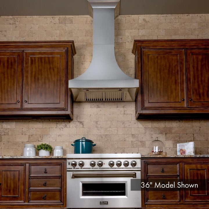 ZLINE 48 in. Designer Series DuraSnow® Stainless Finish Indoor Wall Range Hood, 8632S-48