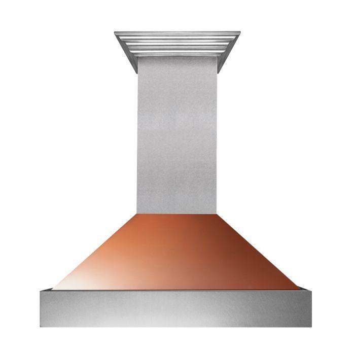 ZLINE 36 in. Ducted DuraSnow® Stainless Steel Range Hood with Copper Shell, 8654C-36