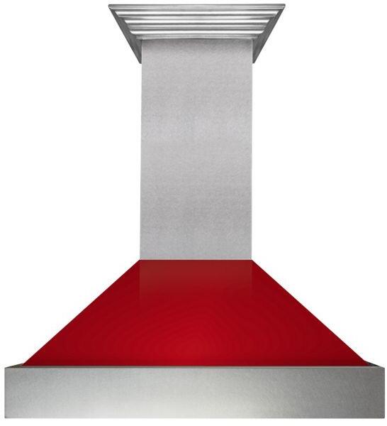 Snow Finish Range Hood with Red Gloss Shell (8654RG-30)  30"