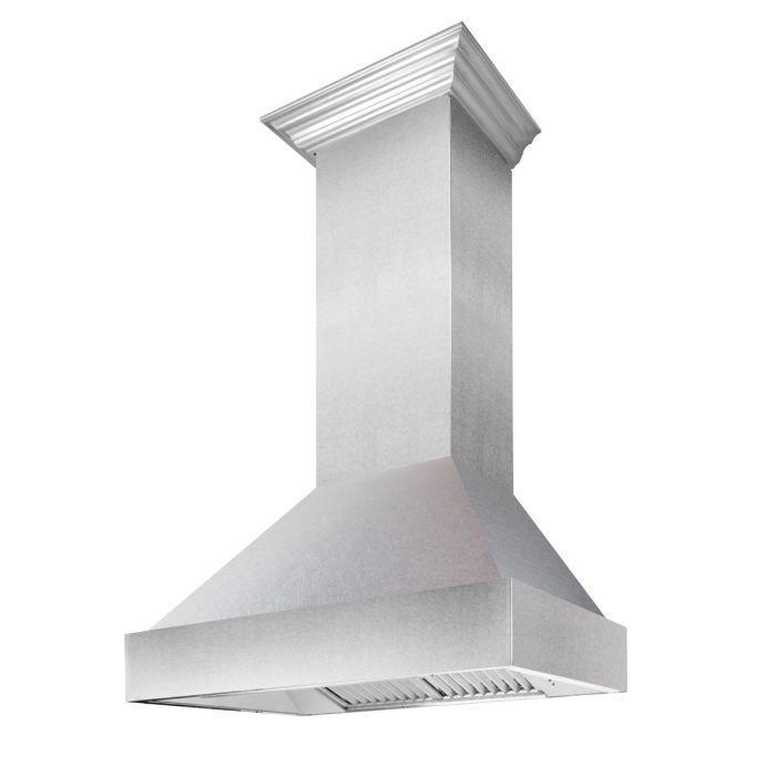 ZLINE 36 in. Dual Fuel Range & 36 in. Range Hood in DuraSnow® Appliance Package, 2KP-RASSNRH36