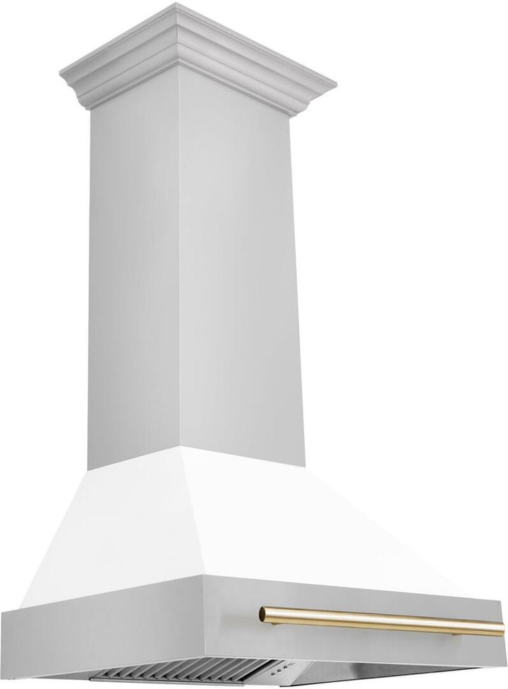 Zline  30" Wall Mount Ducted Hood with 400 CFM in White Matte