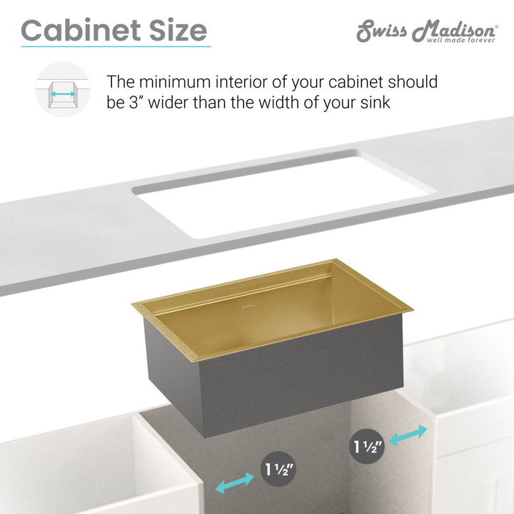 Tourner 32 x 19 Stainless Steel, Single Basin, Undermount Kitchen Workstation Sink in Gold