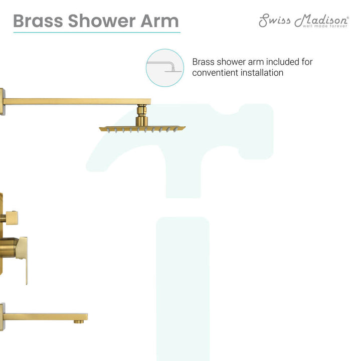 Concorde Single-Handle 1-Spray Tub and Shower Faucet in Brushed Gold (Valve Included)