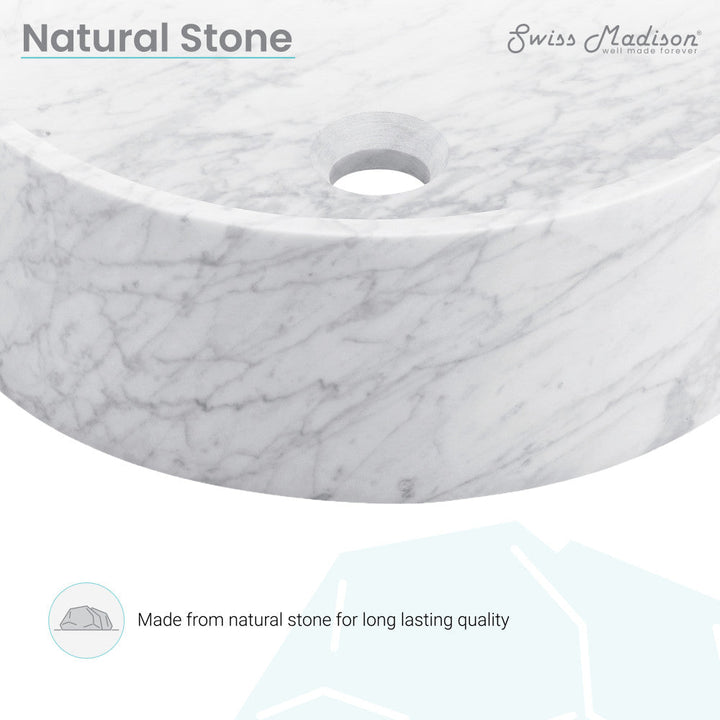 Monaco 17" Round Vessel Bathroom Sink in Marbled Grey