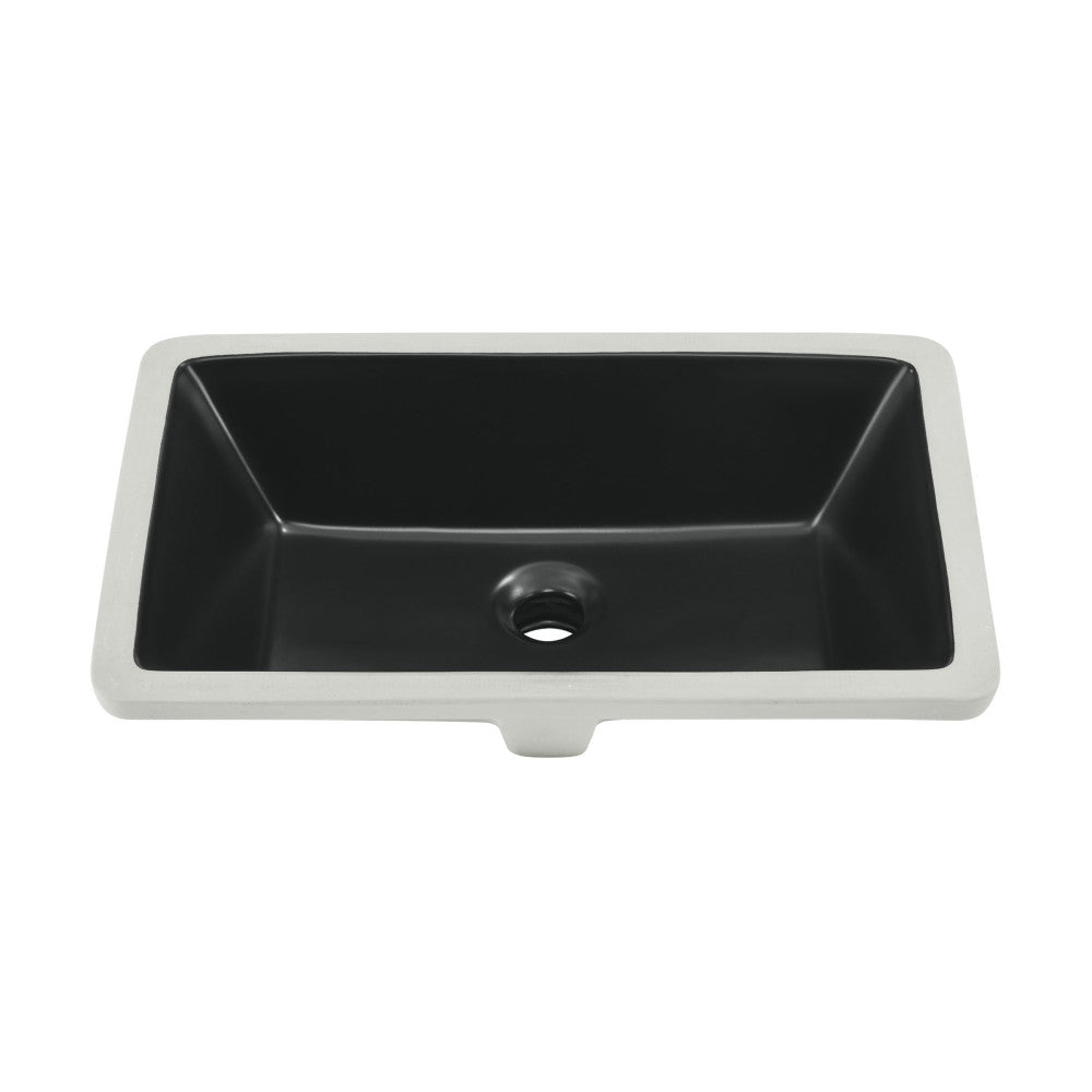 Voltaire 21" Rectangle Undermount Bathroom Sink in Matte Black