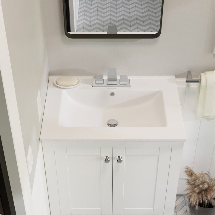 24" Ceramic Vanity Top with Three Faucet Holes