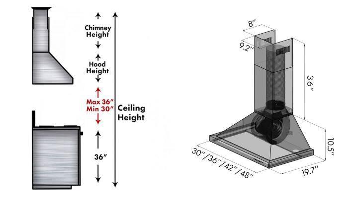 ZLINE 30 in. DuraSnow® Finished Stainless Steel Wall Mount Range Hood, 8KBS-30