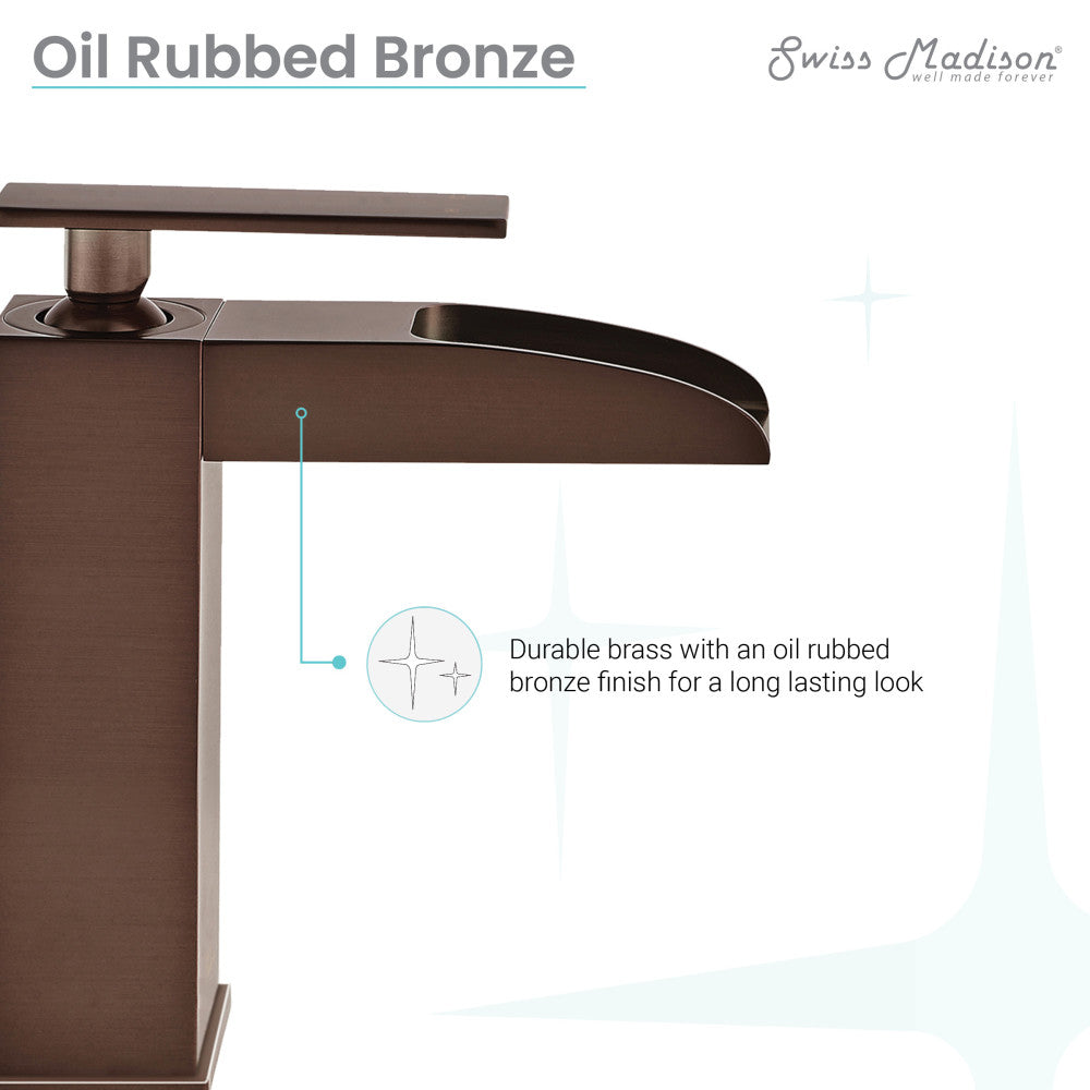 Concorde Single Hole, Single-Handle, Waterfall Bathroom Faucet in Oil Rubbed Bronze