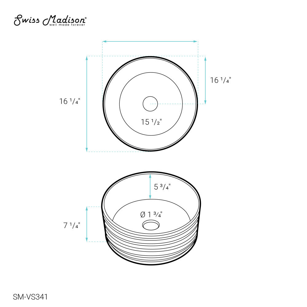 Adour 16'' Vessels Sink in White