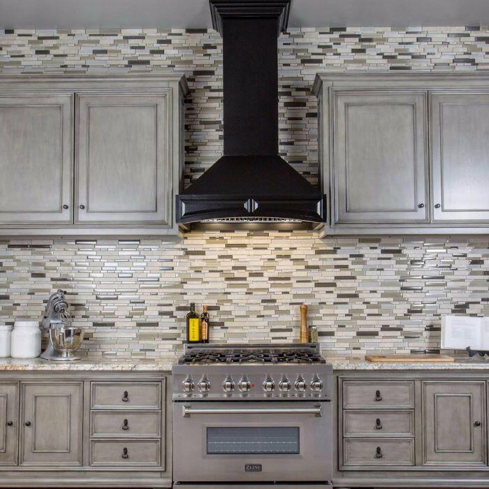 Wooden Wall Mount Range Hood in Black - Includes Remote Motor ZLINE 36 in.