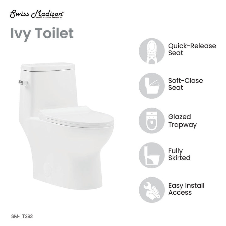 Ivy One-Piece Toilet Left Side Flush 1.28 gpf