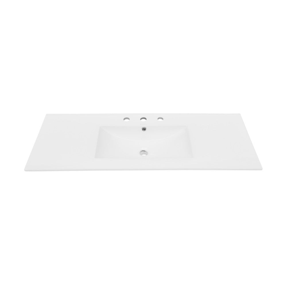 48" Ceramic Vanity Top with Three Faucet Holes