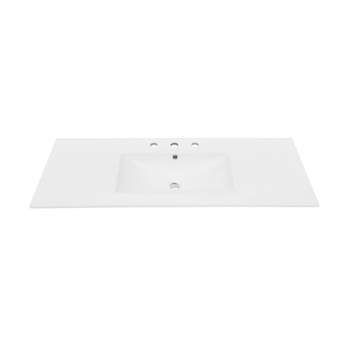 48" Ceramic Vanity Top with Three Faucet Holes