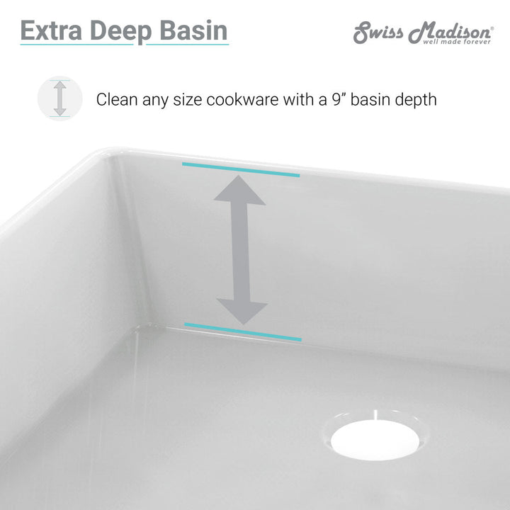 Delice 24 x 18 Ceramic, Farmhouse Kitchen Sink with Apron