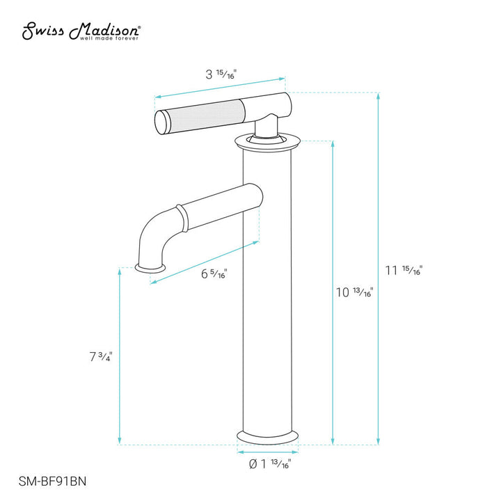 Avallon Single Hole, Single-Handle Sleek, High Arc Bathroom Faucet in Brushed Nickel