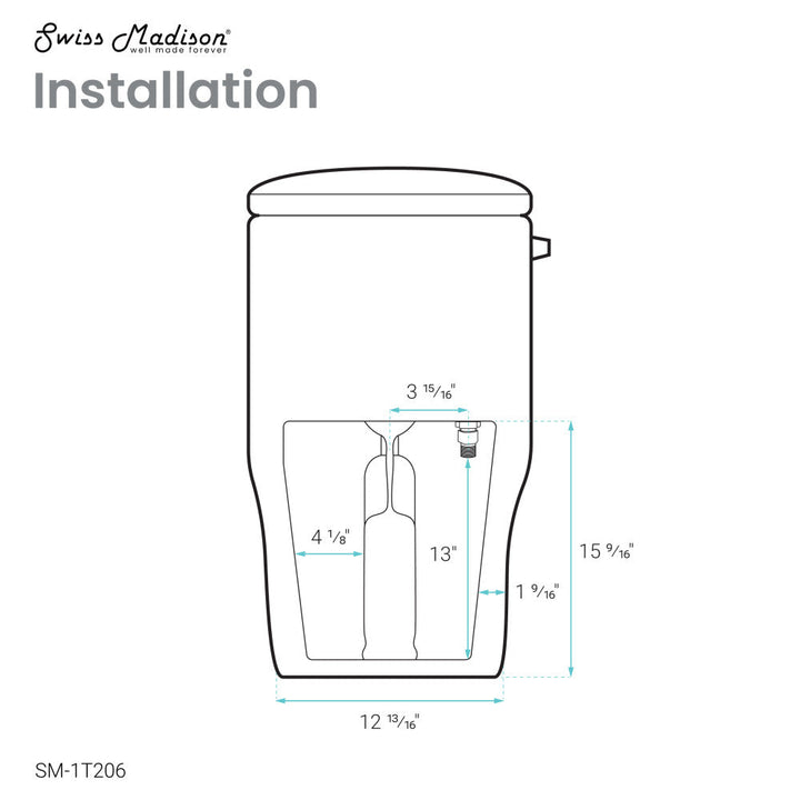 Sublime One-Piece Elongated Left Side Flush Handle Toilet 1.28 gpf