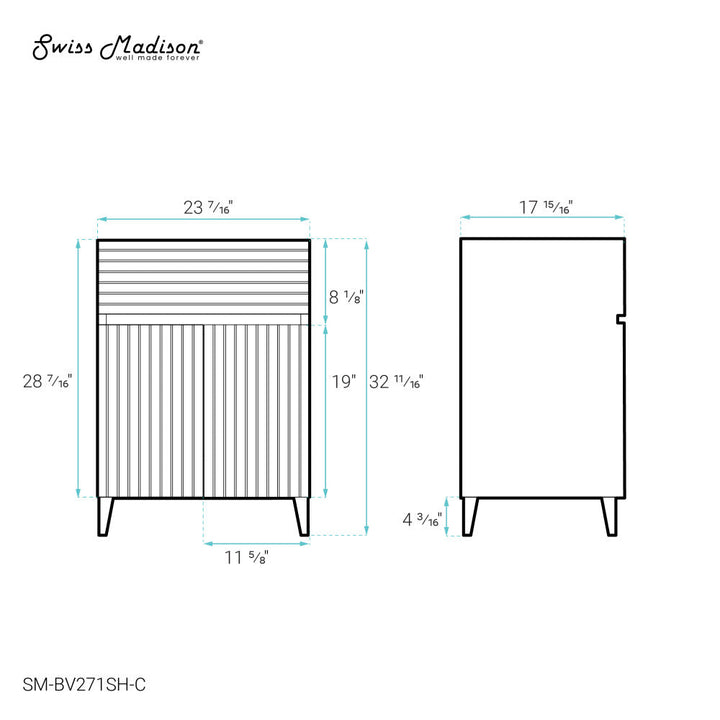 Bernay 24 Bathroom Vanity in Shell Cabinet Only