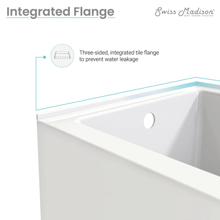 Voltaire 60" x 30" Left-Hand Drain Alcove Bathtub with Apron