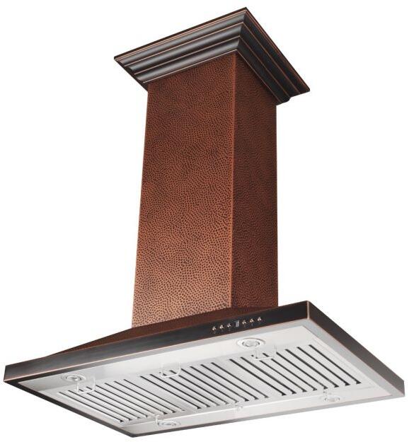 Designer Series Hand Hammered Copper Island Mount Range Hood (8GL2Hi-36)  ZLINE 36 in.