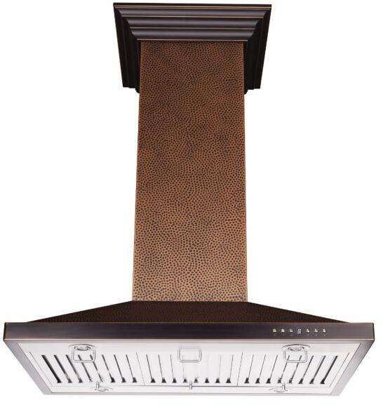 Designer Series Hand Hammered Copper Island Mount Range Hood (8GL2Hi-36)  ZLINE 36 in.