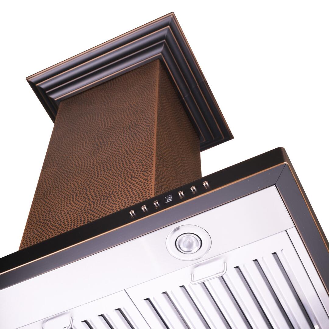 Designer Series Hand Hammered Copper Island Mount Range Hood (8GL2Hi-36)  ZLINE 36 in.