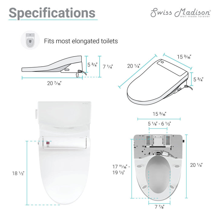 Virage One-Piece Toilet with Vivante Smart Seat Left Side Flush Handle 1.28 gpf